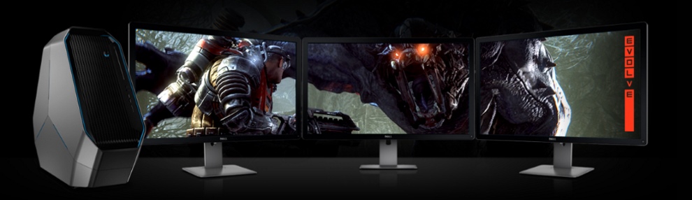 Parece que Alienware tiene un acuerdo con Turtle Rock para que Evolve aparezca en todo el material promocional de Area-51.