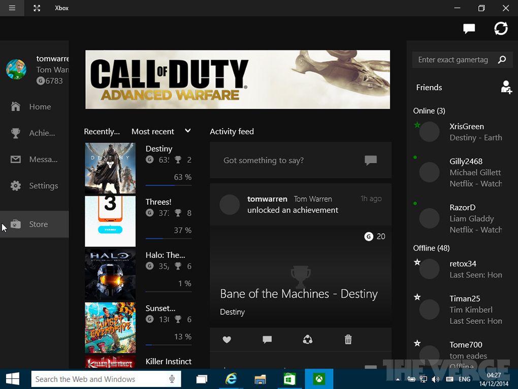 Xbox app Windows 10