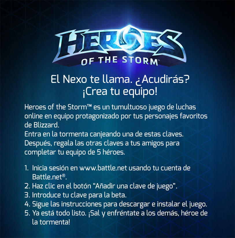 Consigue tu clave de Heroes of the Storm