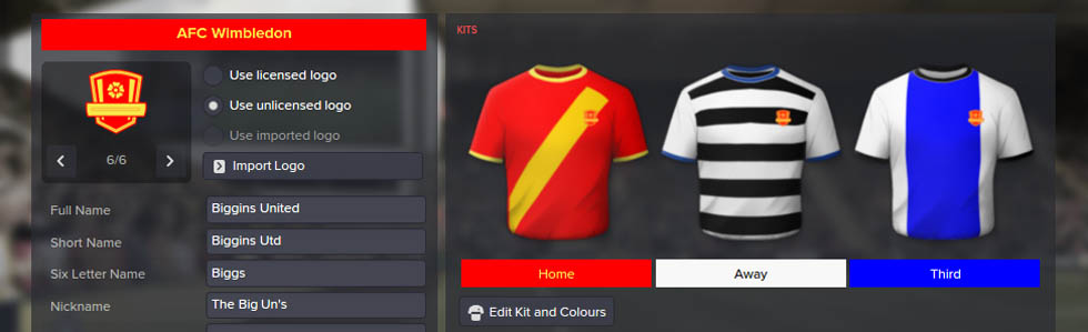 Football Manager 2016 uniformes