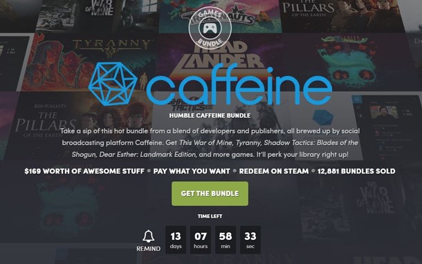 Nuevo Humble Caffeine Bundle con ocho juegos.